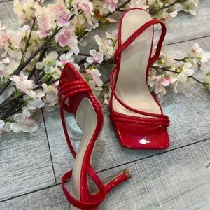 Elegant Red Strappy Heels